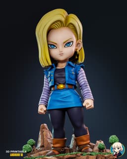 Android 18 DBZ Chibi - Premium Collectible 3d model
