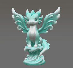 Water Dragon – STL File 3D Printable Fantasy Dragon Figurine 3d model
