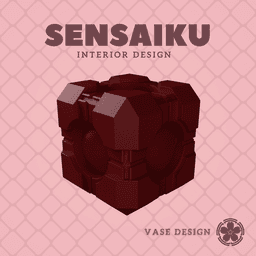 22. Cube 22 Custom Vase Design - Ikebana Home Decoration 3d model