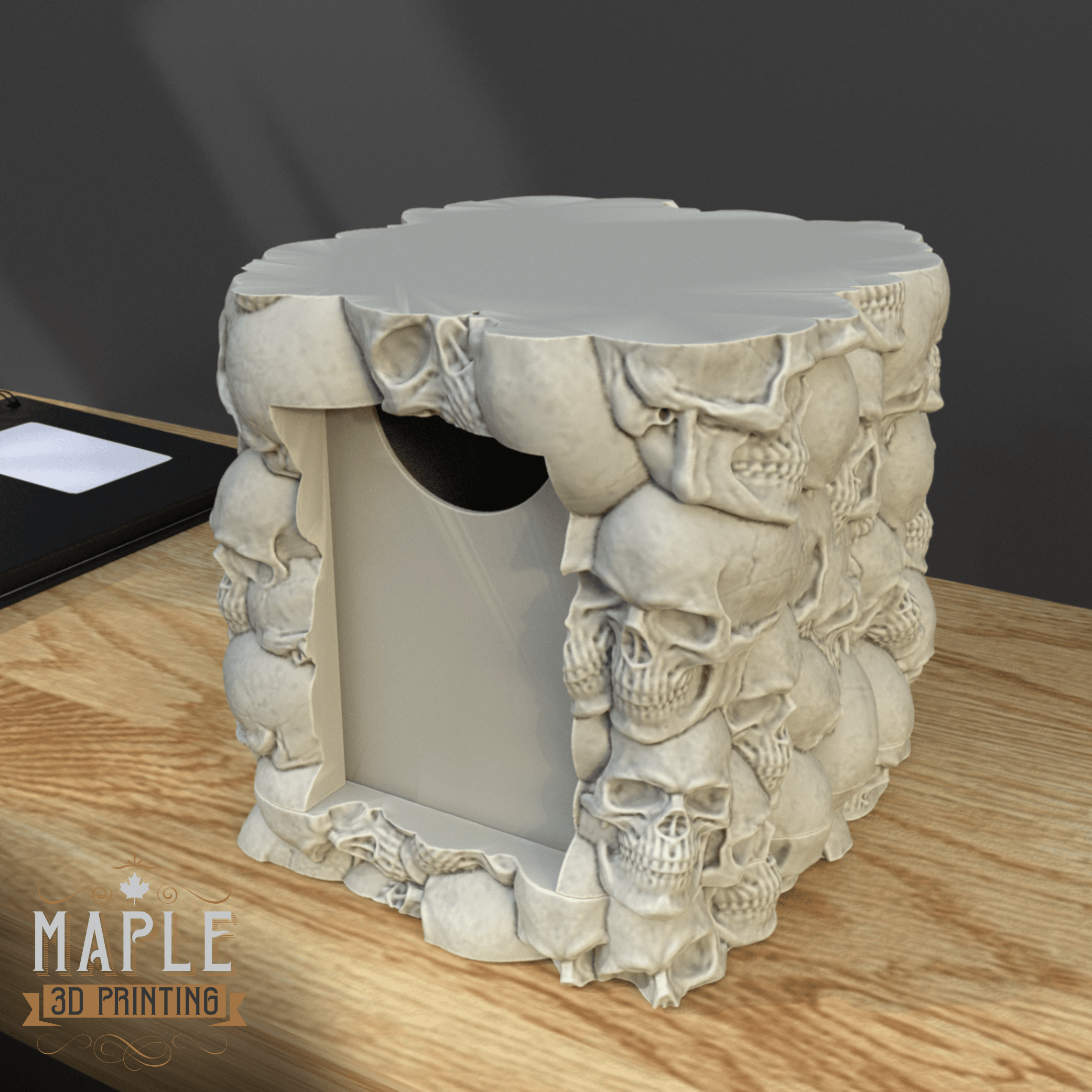 TCG Deck Box - Skulls - Support Free 3d model