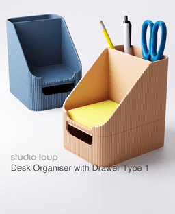 Desk Organiser + Drawer Type 1 3d model