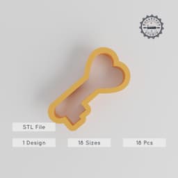 Heart Key Shape Cutter Set, 18 Sizes, Perfect for Cookies, Fondant & Clay PRODUCT_3644 3d model