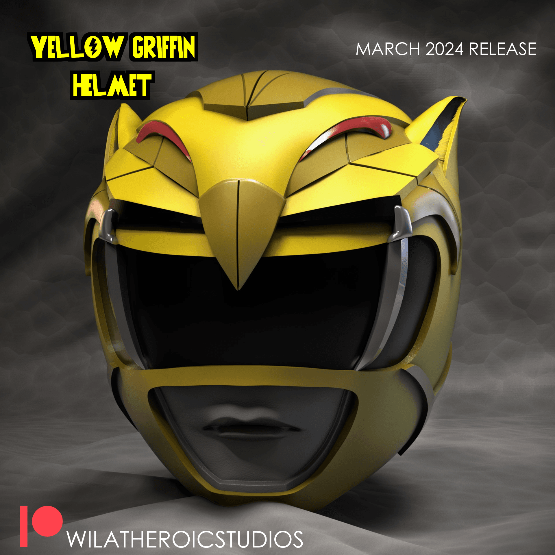 Yellow Griffin Thunderzord Helmet 3d model