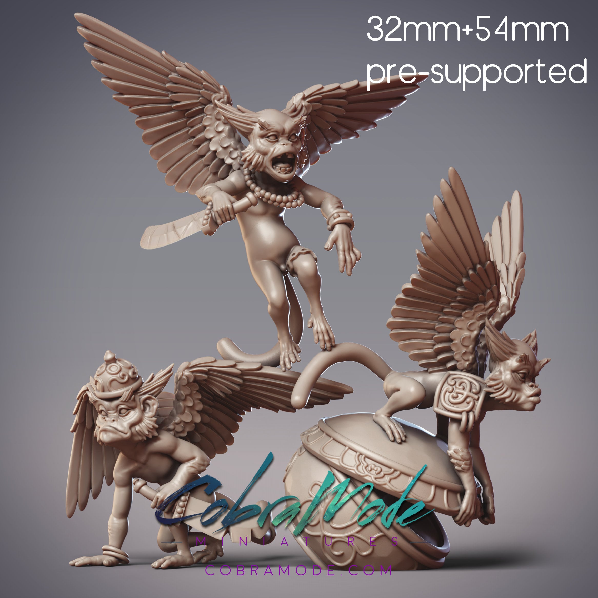 Zephyrian Flying Monkeys (Pre-Supported) 3d model