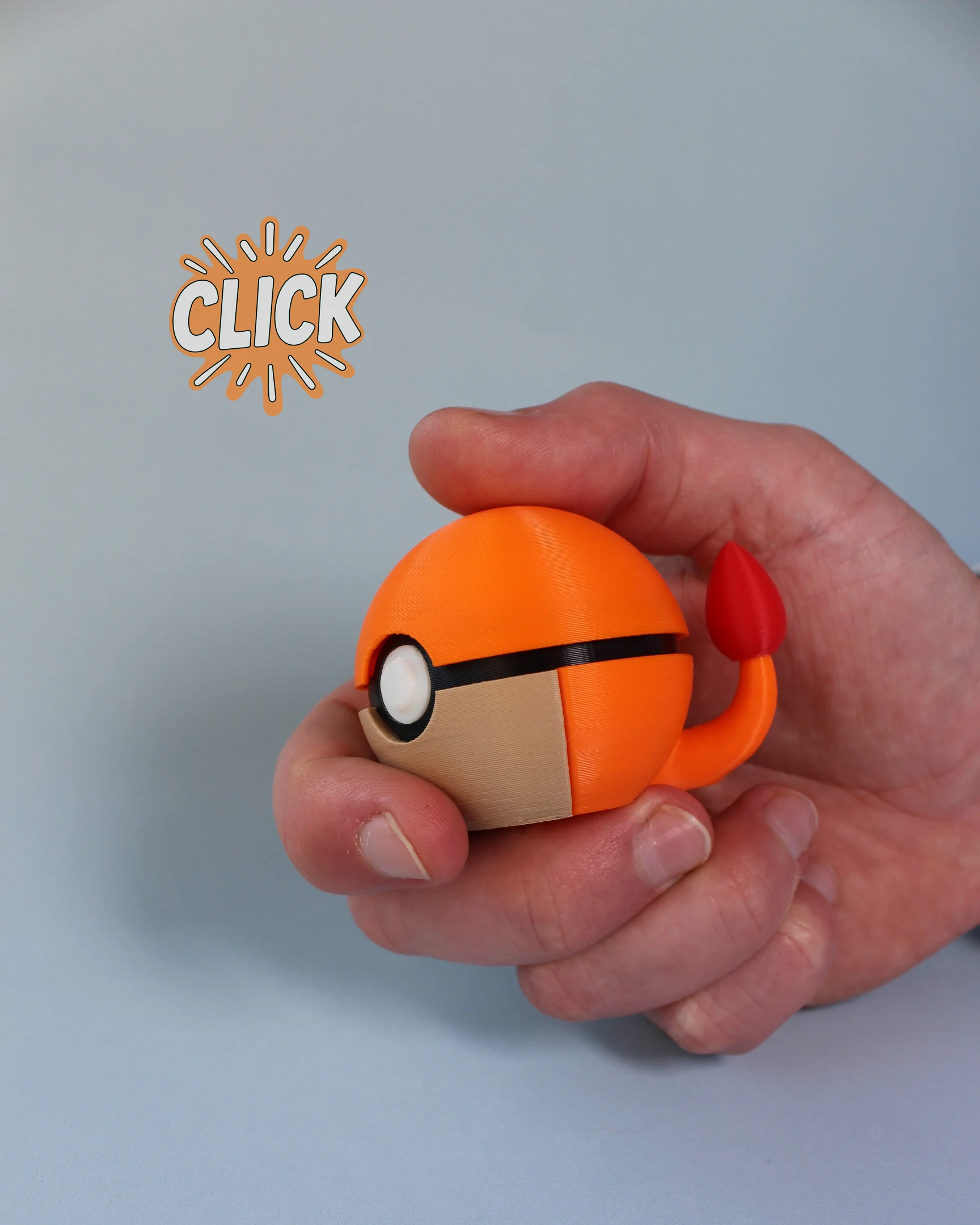Charmander Ball Fidget Clicker Keychain 3d model