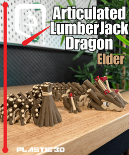 Lumberjack Elder Dragon- Plastic 3D Articulated Dragon 11 3d model