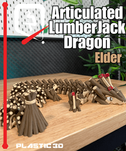 Lumberjack Elder Dragon- Plastic 3D Articulated Dragon 11 3d model