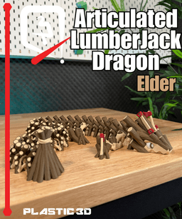 Lumberjack Elder Dragon- Plastic 3D Articulated Dragon 11 3d model