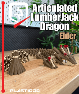 Lumberjack Elder Dragon- Plastic 3D Articulated Dragon 11 3d model