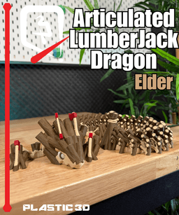 Lumberjack Elder Dragon- Plastic 3D Articulated Dragon 11 3d model