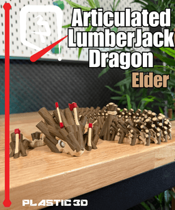Lumberjack Elder Dragon- Plastic 3D Articulated Dragon 11 3d model
