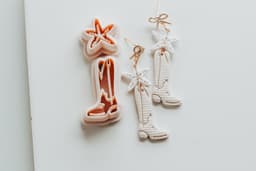 4 Coastal Cowgirl Basic Clay Cutters - Shell, Starfish, Boot, & Hat 3d model