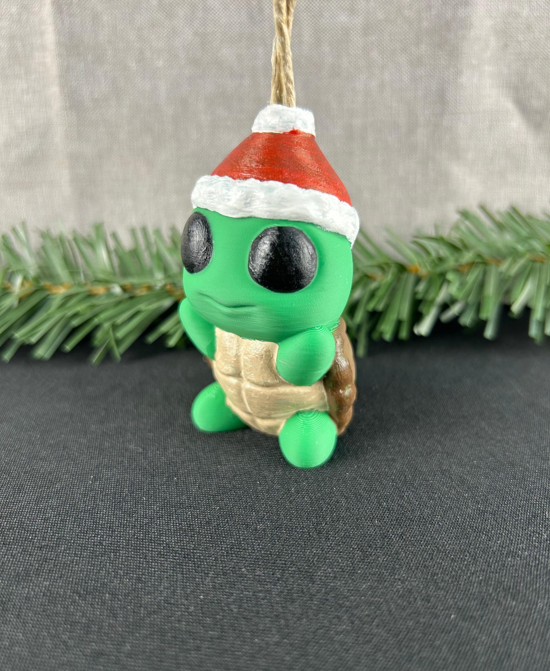 Turtle with Hat Ornament 3d model