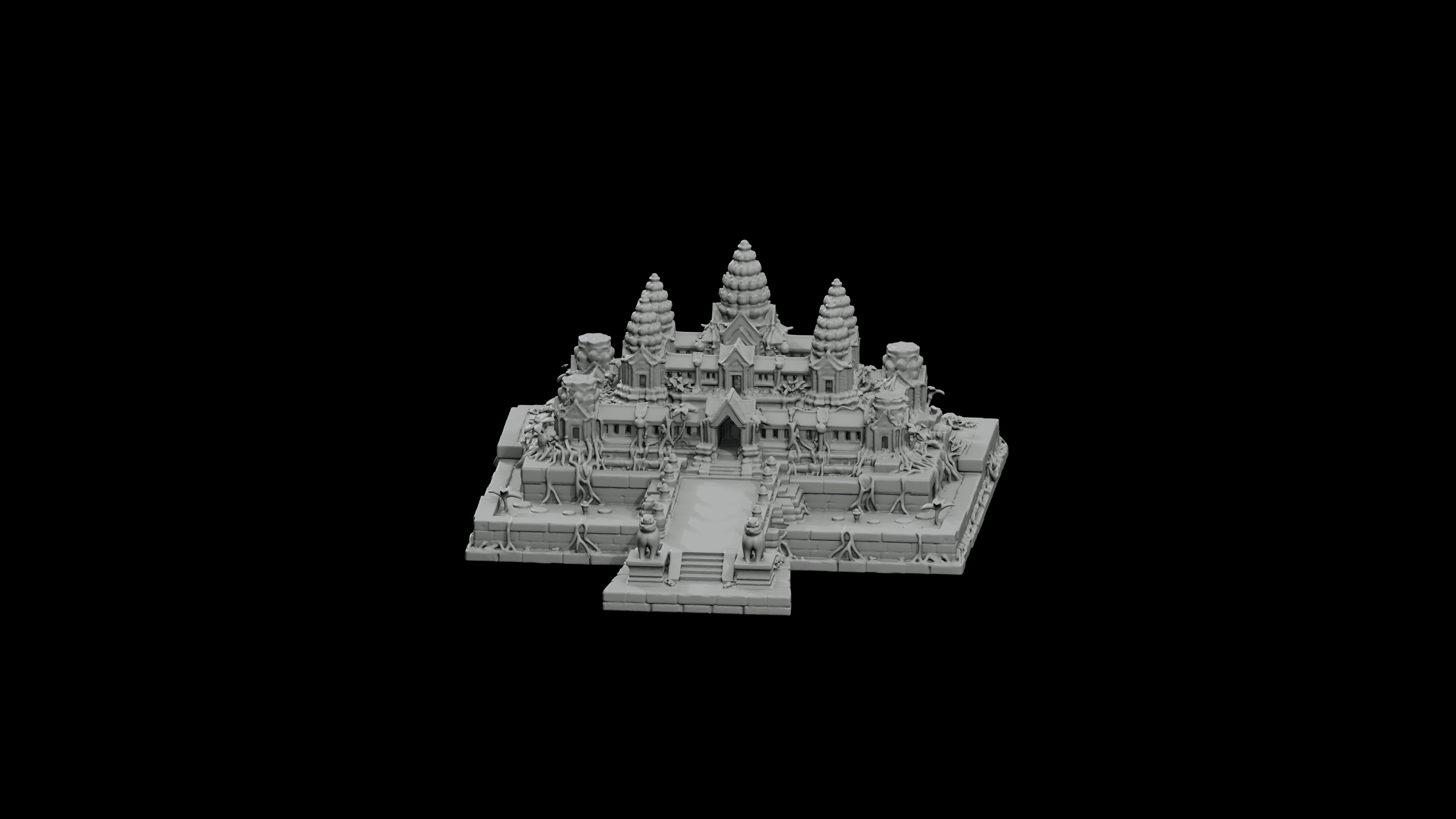 Angkor Wat Temple Causeway STL - Printable Landmark Desk Miniature 3d model