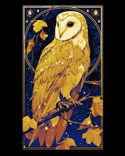 The golden Night Owl - Hueforge Art 3d model
