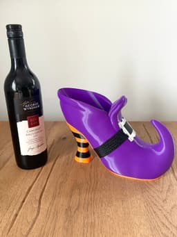 Witch Shoe Wine Bottle Holder / 3MF / No Supports 3d model