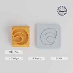 Leaf Stamp Tile Set, 5 Motif Sizes, Perfect for Clay, Cookies & Fondant Crafting PRODUCT_5007 3d model