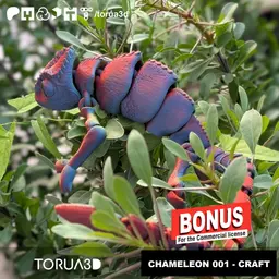 Articulated Chameleon 001 - Craft 3d model