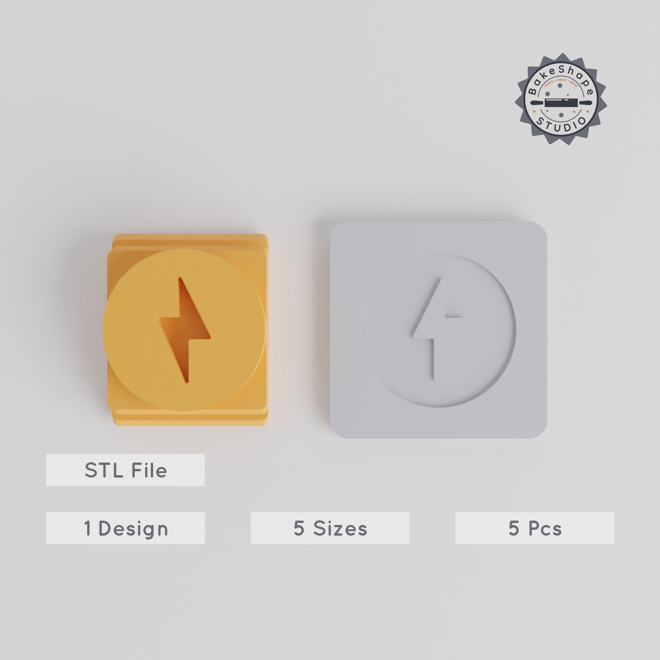 Energy Stamp Tile, 5-Piece Set, 5 Sizes 20-40mm, Perfect for Clay, Cookies & Fondant PRODUCT_2217 3d model