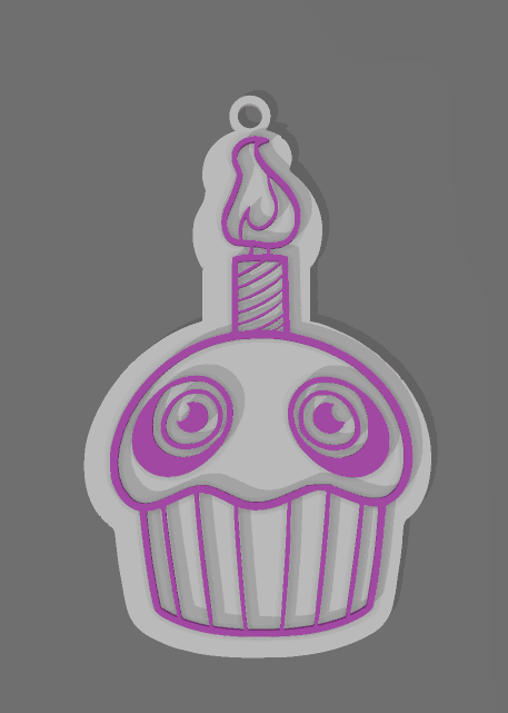 CHIKA (FNAF) CUP CAKE KEYCHAIN 3d model