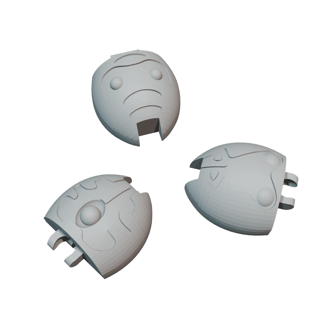 Posable Kraata Heads 3d model