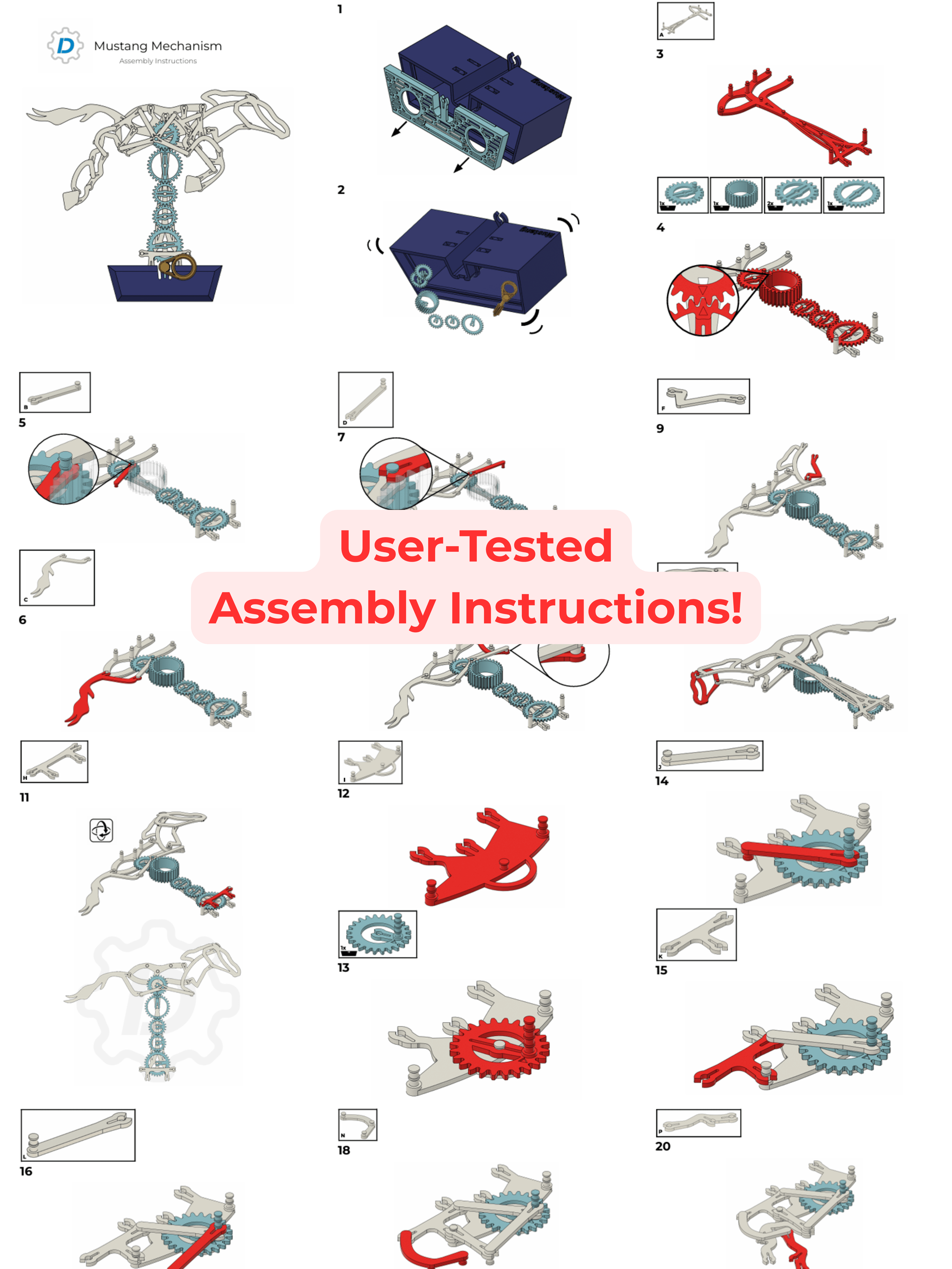 Mustang Mechanism - Kit Card 3d model