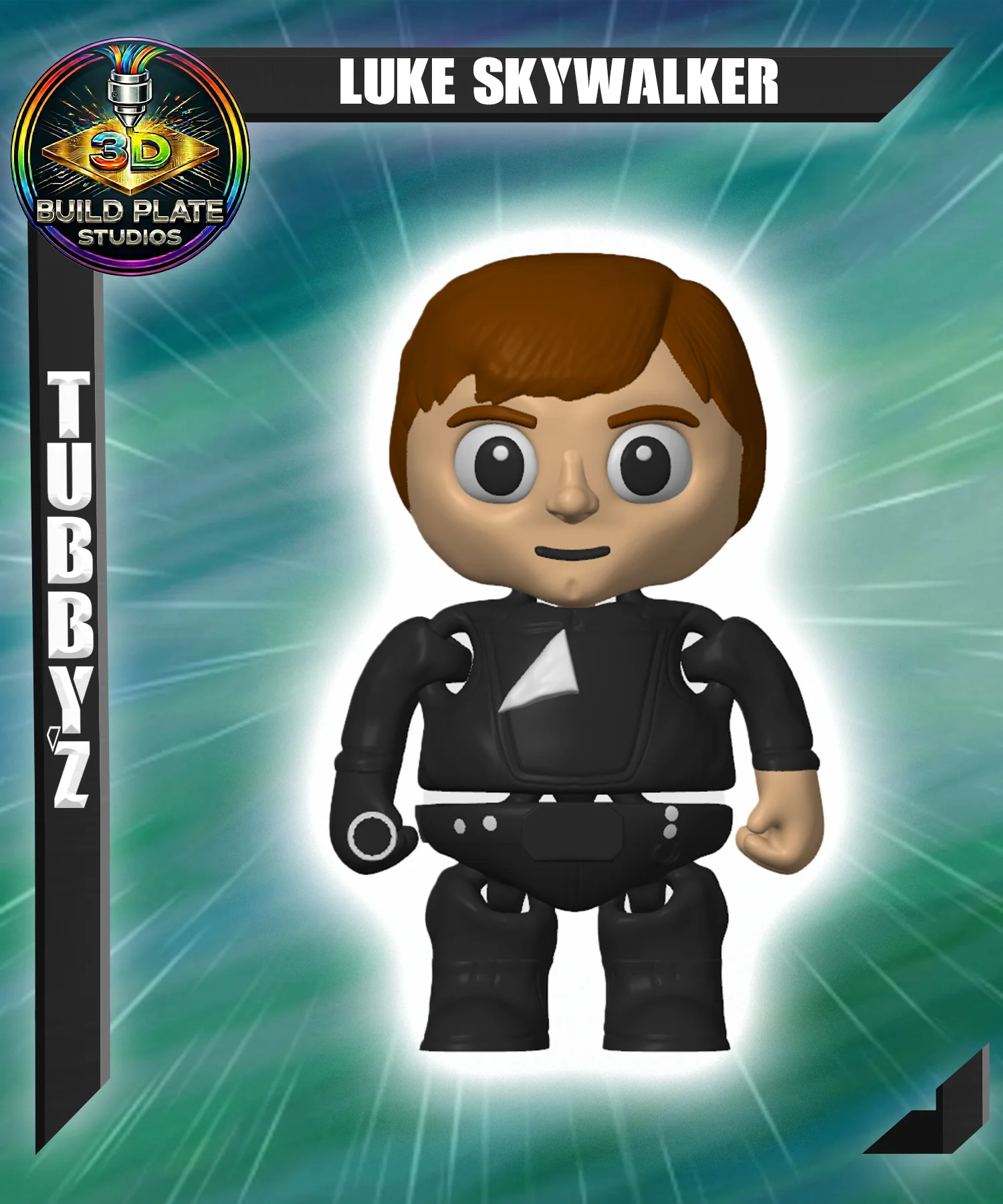 STAR WARS Luke Skywalker Multicolor Flexi Print-In-Place 3d model
