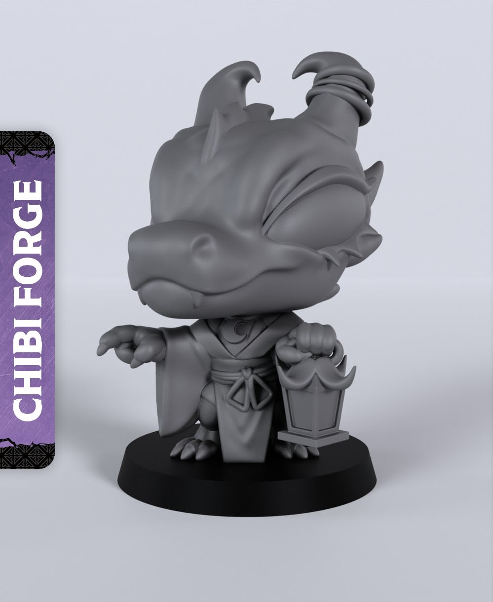Dragonborn Female Sorc Chibi - With Free Dragon - 5e DnD Inspired for RPG and Wargamers 3d model