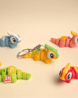 Cute Parasaur Non - AMS Articulated Dinosaur Parry , no support, print in place 3d model