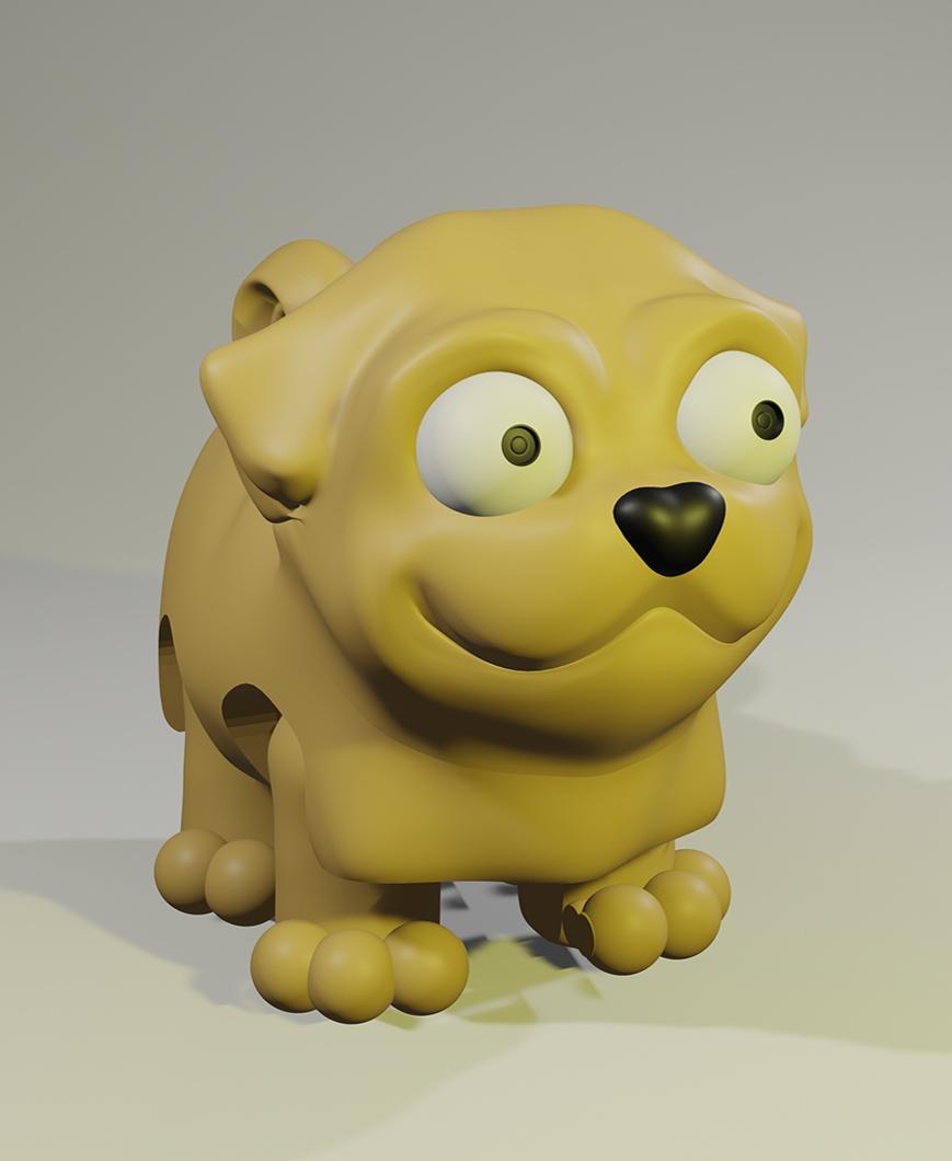 Flexi Pug - Articulated Dog Style #2 3d model