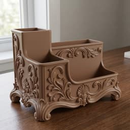 Ornate Baroque Desk Organizer Caddy 3d model