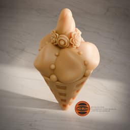 Waffle cone in unicorn style 3d model