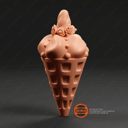 Waffle cone in unicorn style 3d model