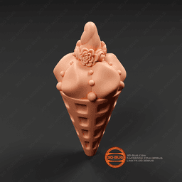 Waffle cone in unicorn style 3d model