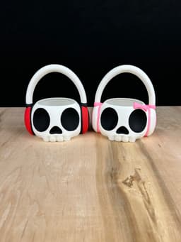 Skull wearing Headset Bin 3d model