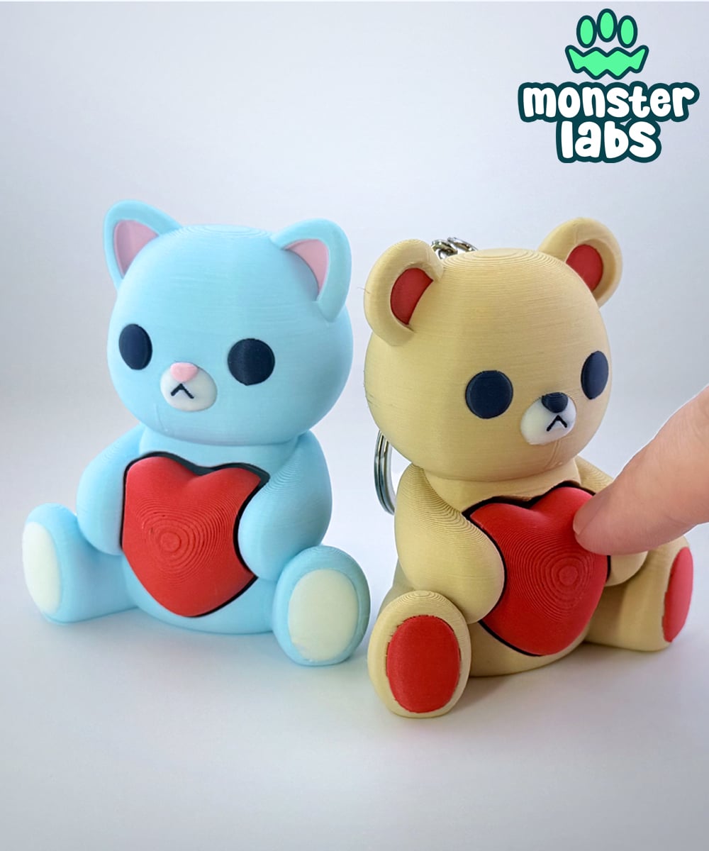 Valentine's Day Plushie Fidget Clicker Keychains 3d model