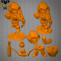 Green Arrow Chibi STL for 3D Printing ChibiSTL 3DXM 3d model