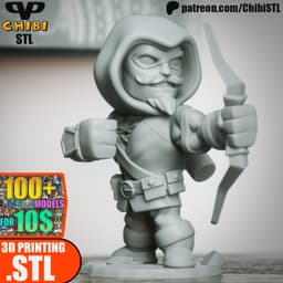 Green Arrow Chibi STL for 3D Printing ChibiSTL 3DXM 3d model