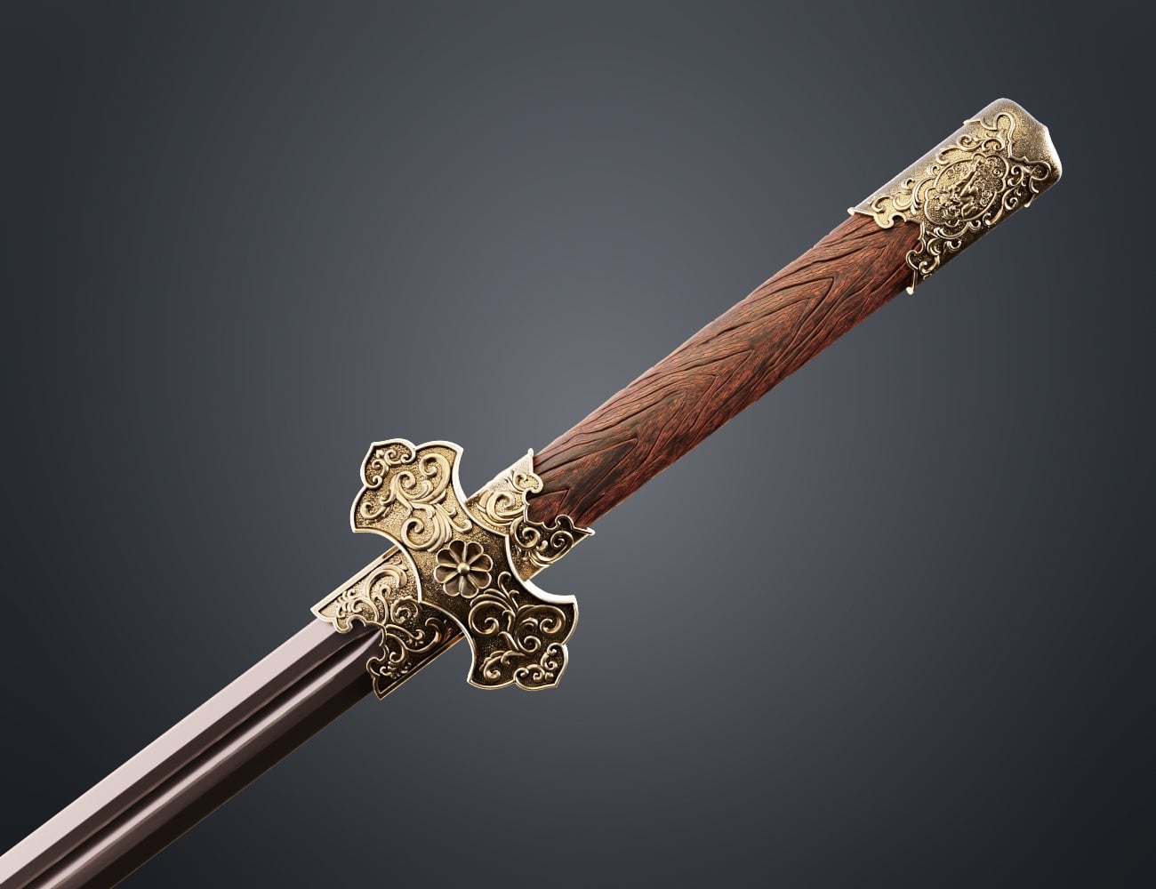 Chinese sword of the Tang Dynasty 3d model