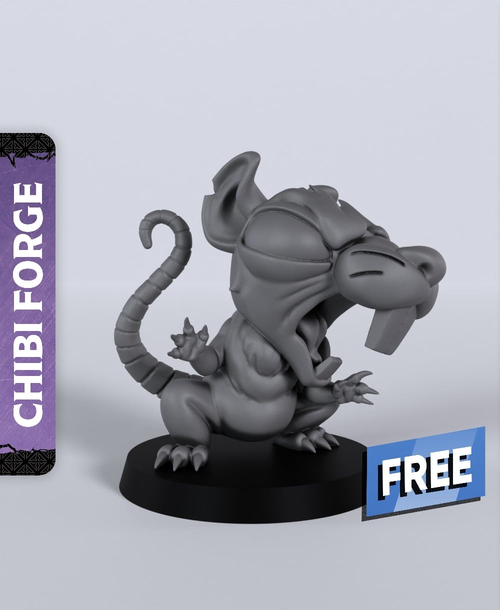 Dire Rat - With Free Dragon - 5e DnD Inspired for RPG and Wargamers 3d model