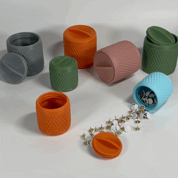 Mini Storage Container Organizer Boxes with Screw Cap in 2 Sizes 3d model