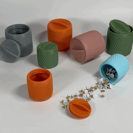 Mini Storage Container Organizer Boxes with Screw Cap in 2 Sizes 3d model