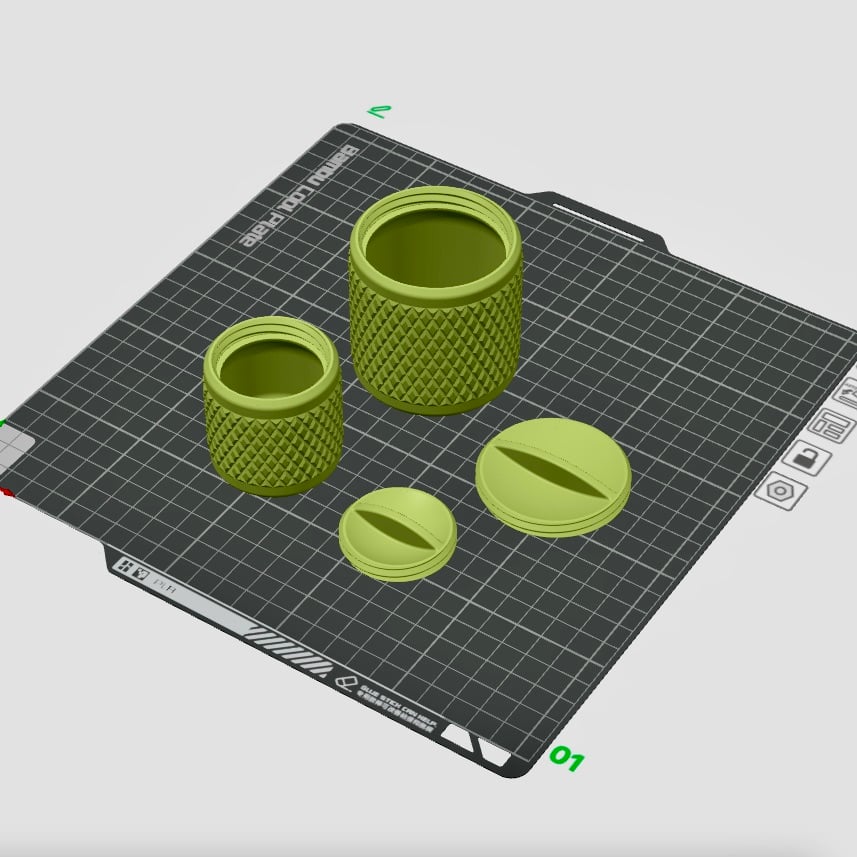 Mini Storage Container Organizer Boxes with Screw Cap in 2 Sizes 3d model