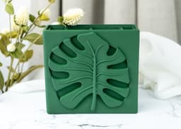 Monstera Leaf Organizer | Botanical Makeup Brush Holder | Desk Pen Holder | 3D Printable Organizer 3d model