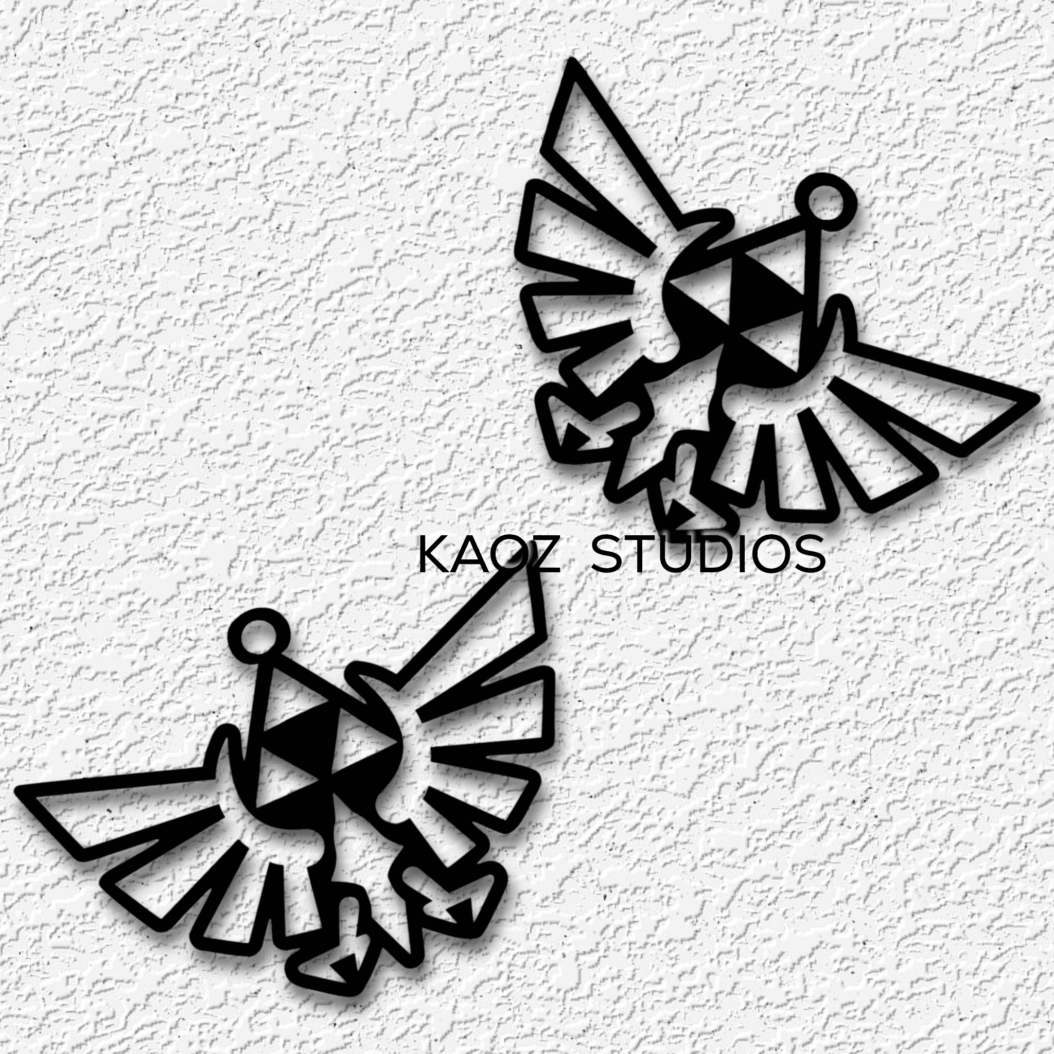 zelda hyrule crest earrings triforce keychain symbol pendant 3d model