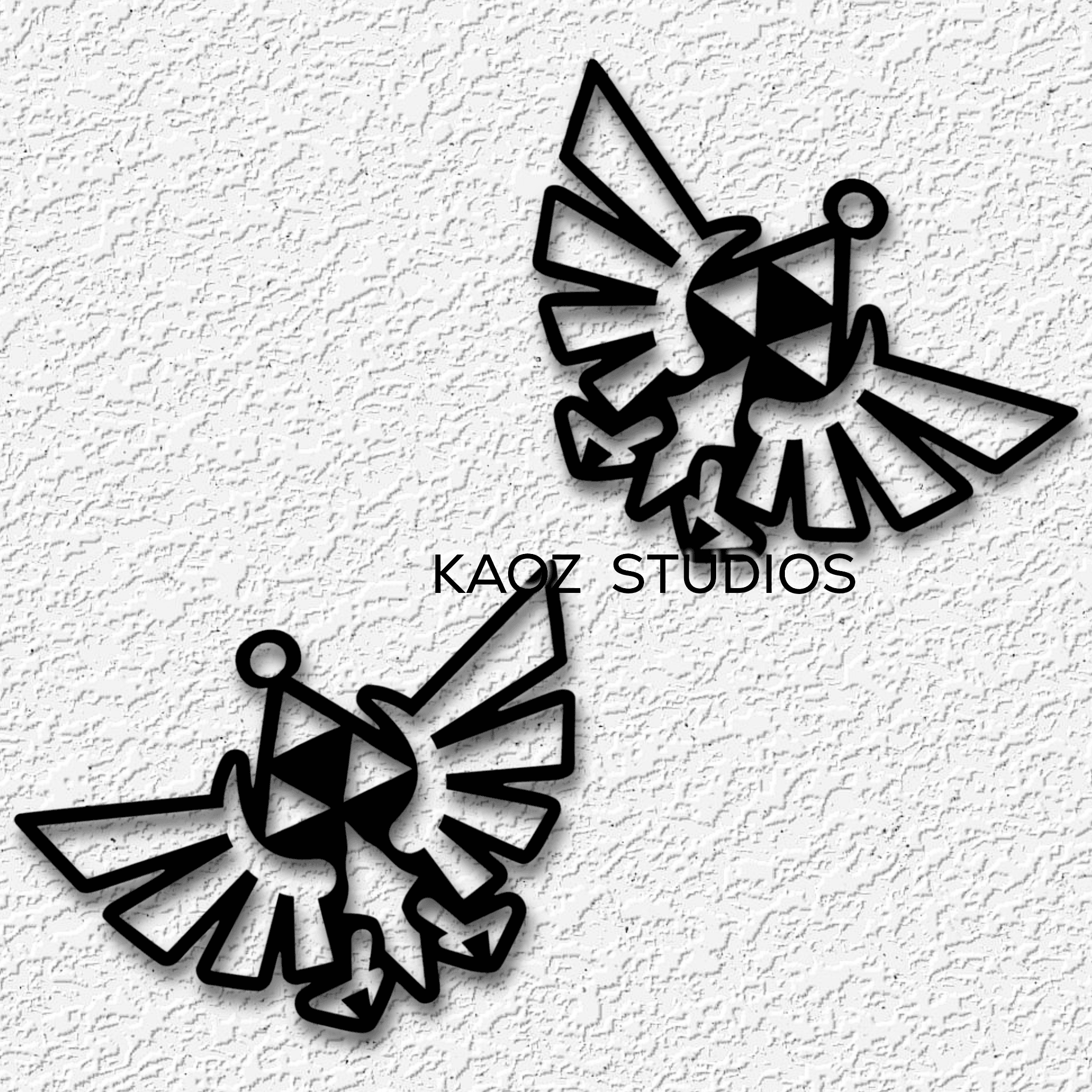 zelda hyrule crest earrings triforce keychain symbol pendant 3d model