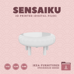Miniature Replica 09. STOCKHOLM 2025 Pouffe V2 for Miniature Dollhouse - IKEA - 3D Print Instant Dow 3d model