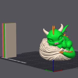 cute Sleeping baby Dragon /STL + 3MF Multicolor 3d model