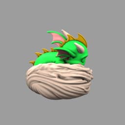 cute Sleeping baby Dragon /STL + 3MF Multicolor 3d model