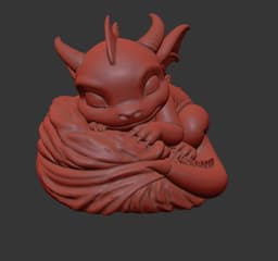 cute Sleeping baby Dragon /STL + 3MF Multicolor 3d model